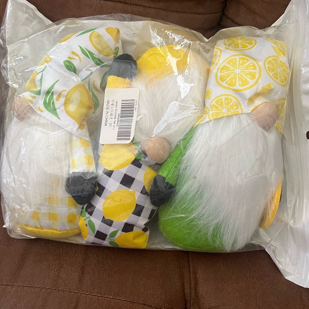 Lemon Themed Gnome Decor Set